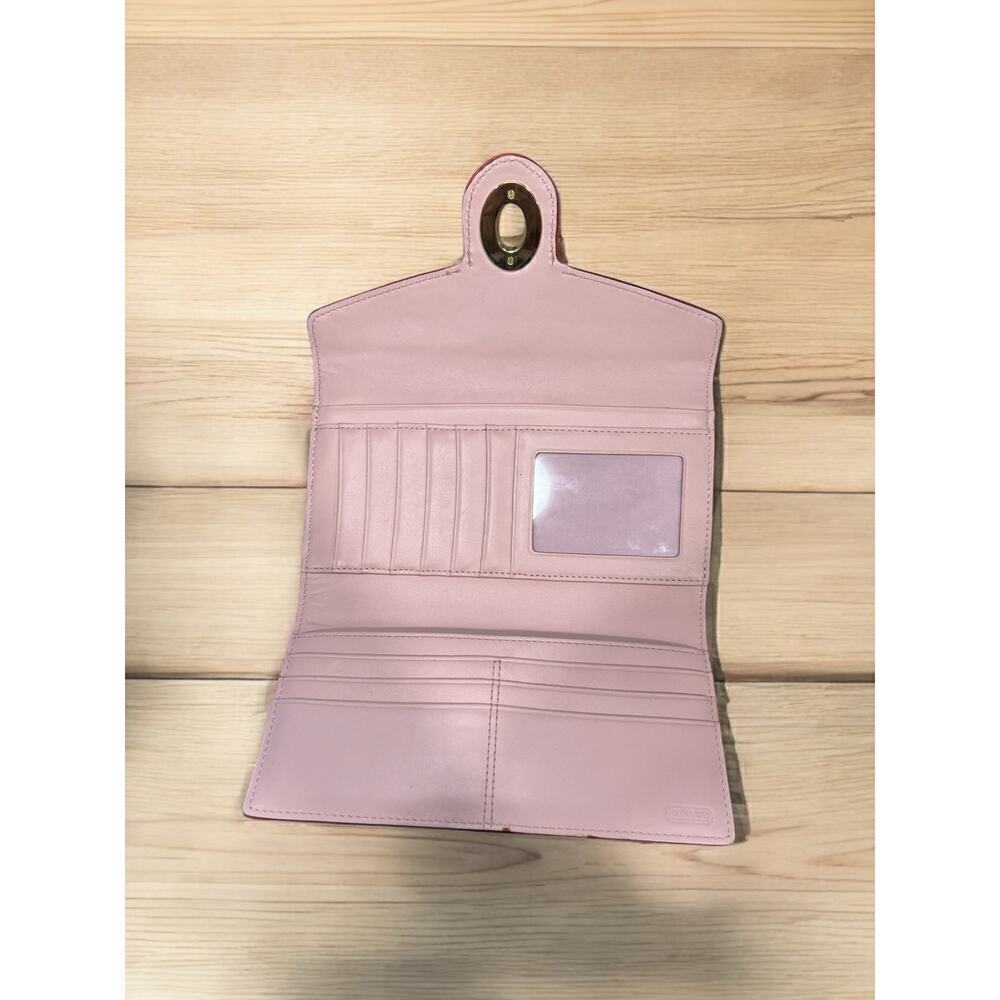 Y2K Coach Ashley Turnlock Leather Envelope Wallet - Picture 5 of 9